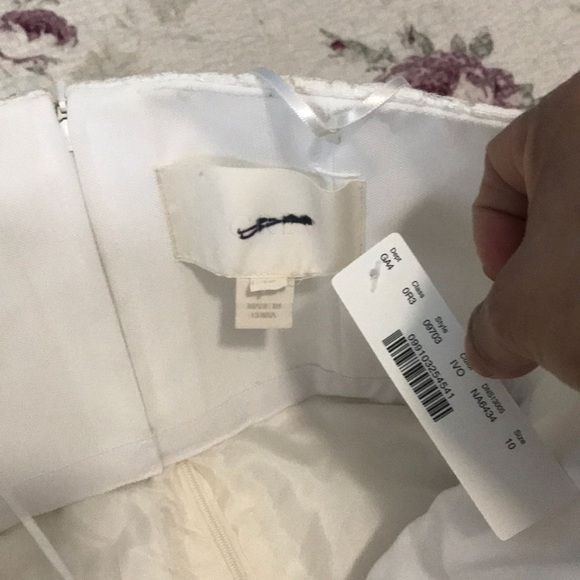 J.Crew Ivory Lace Eyelash Feminine Wedding Dress - Picture 6 of 8